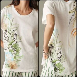 Anthropologie Pilcro The Jordyn Perfect Oversized Cotton Slub Tee Women’s LG NEW